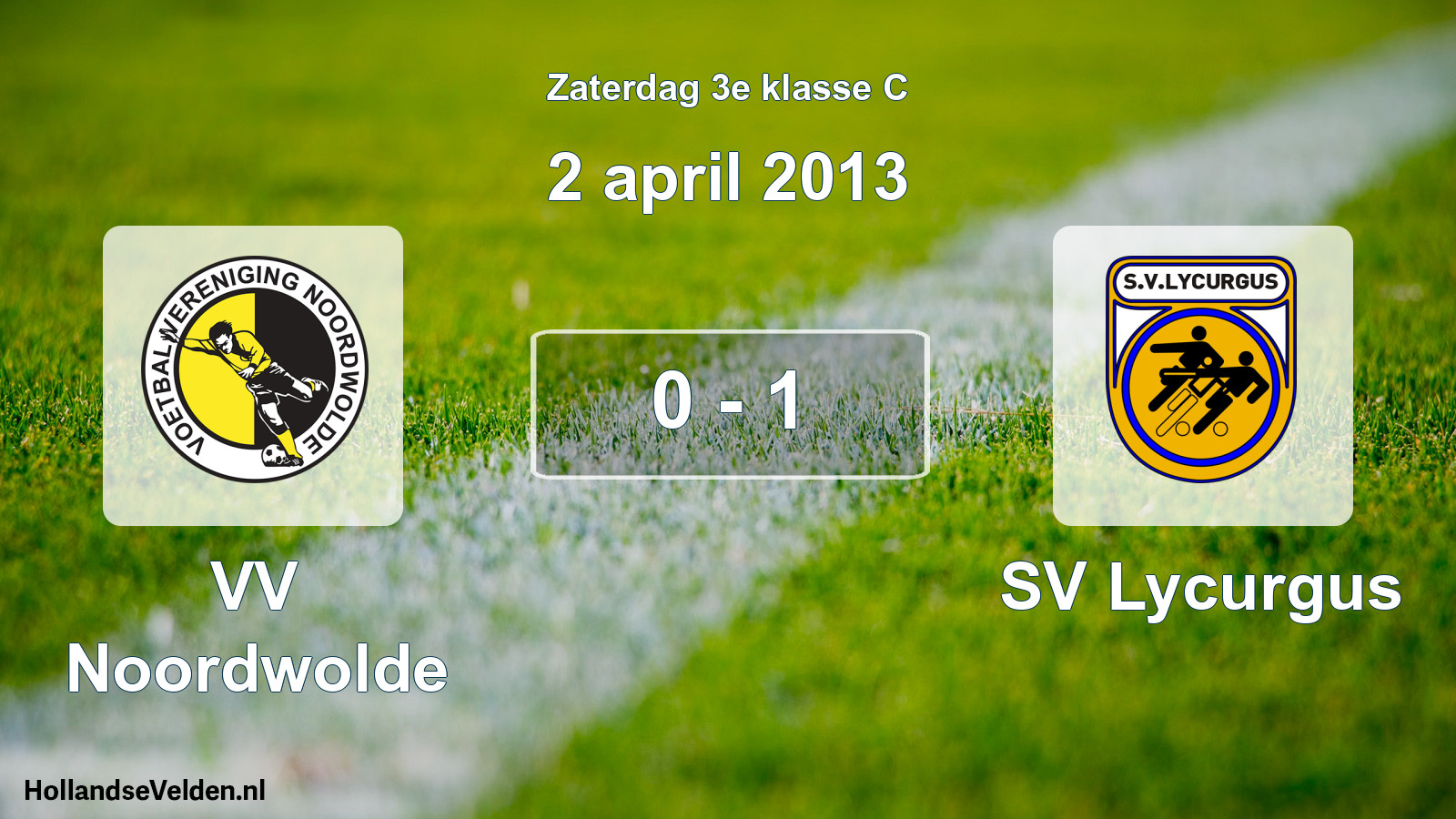 Total number of matches played: VV Noordwolde - SV Lycurgus 0 - 1 (2 April 2013)