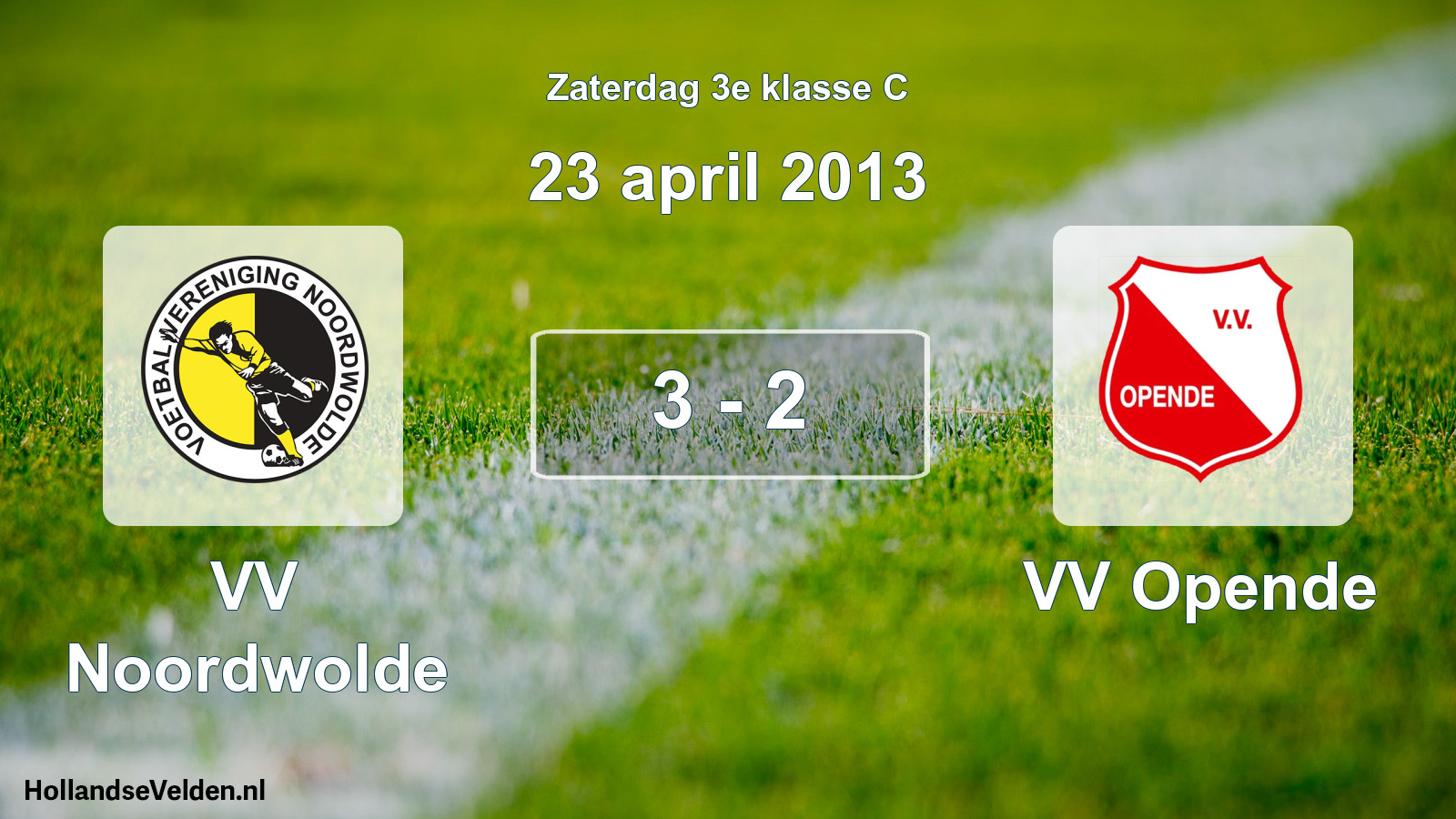 Total number of matches played: VV Noordwolde - VV Opende 3 - 2 (23 April 2013)