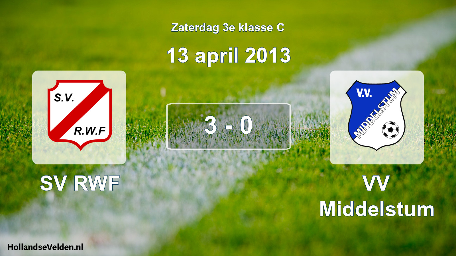 Total number of matches played: SV RWF - VV Middelstum 3 - 0 (13 April 2013)
