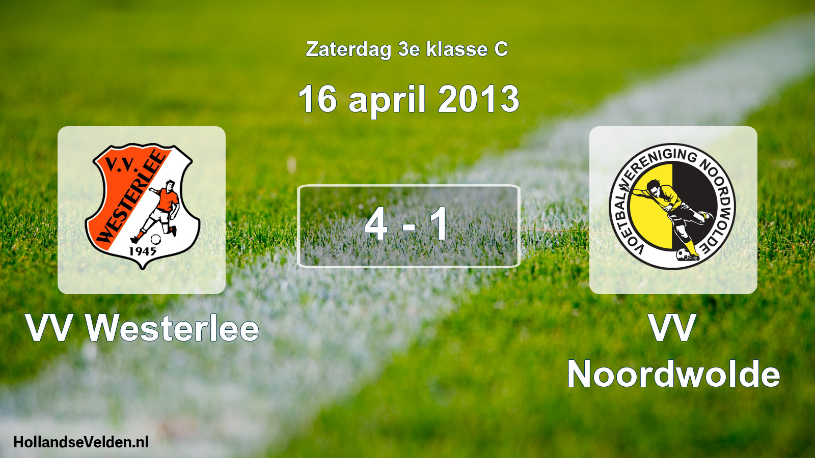 Total number of matches played: VV Westerlee - VV Noordwolde 4 - 1 (16 April 2013)