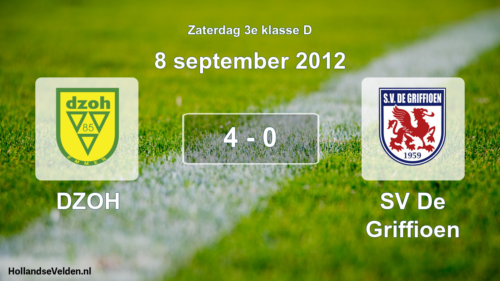 Total number of matches played: DZOH - SV De Griffioen 4 - 0 (8 September 2012)