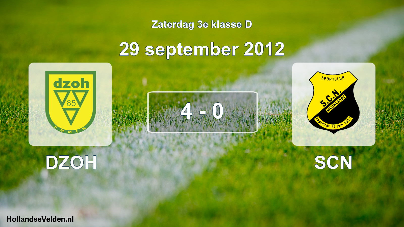 Total number of matches played: DZOH - SCN 4 - 0 (29 September 2012)