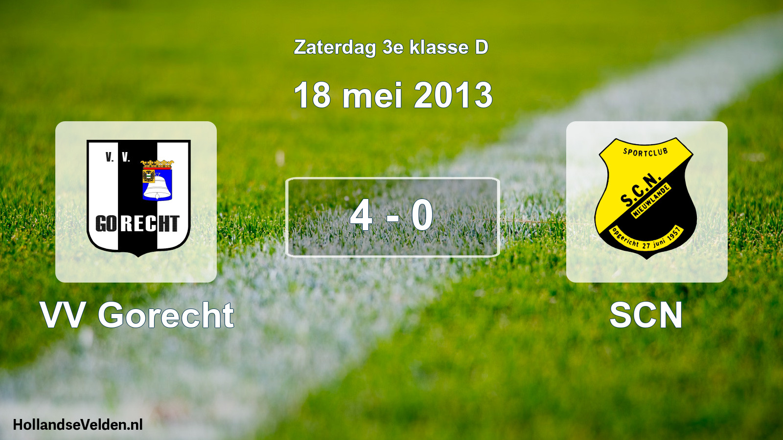 Total number of matches played: VV Gorecht - SCN 4 - 0 (18 May 2013)