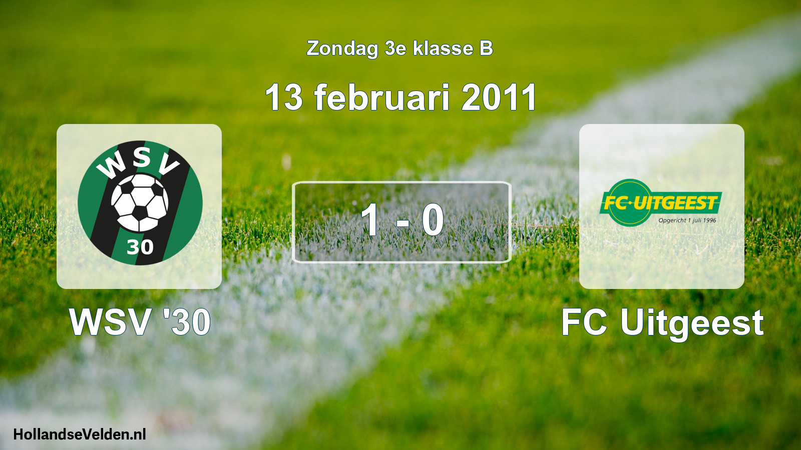 Total number of matches played: WSV '30 - FC Uitgeest 1 - 0 (13 February 2011)