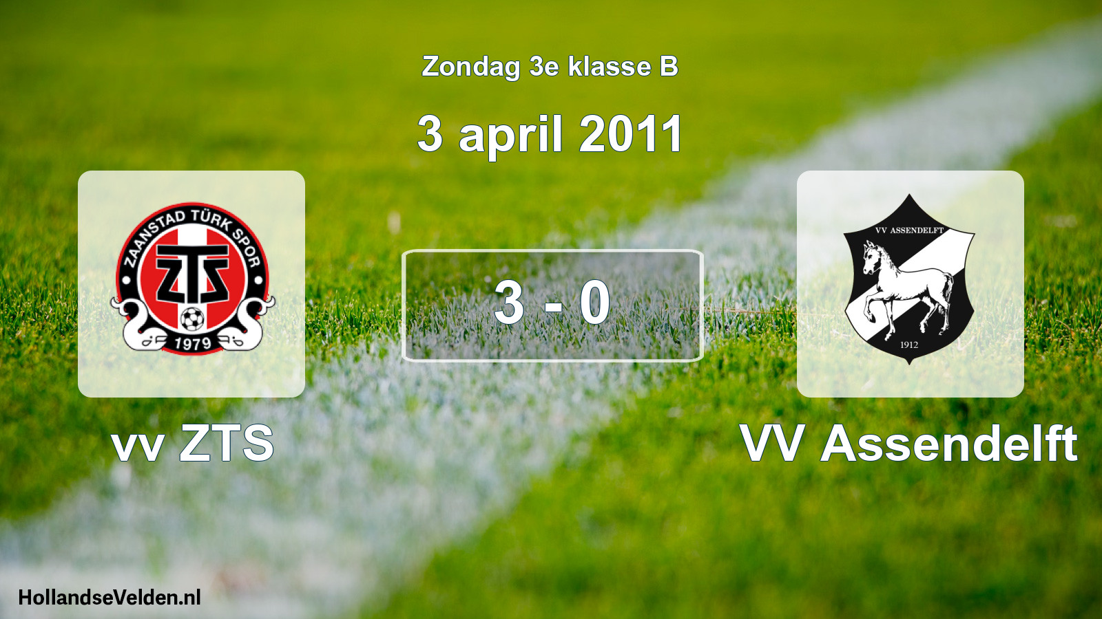Total number of matches played: vv ZTS - VV Assendelft 3 - 0 (3 April 2011)
