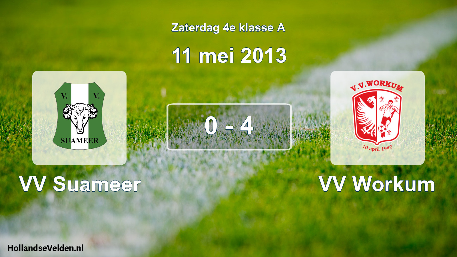 Total number of matches played: VV Suameer - VV Workum 0 - 4 (11 May 2013)
