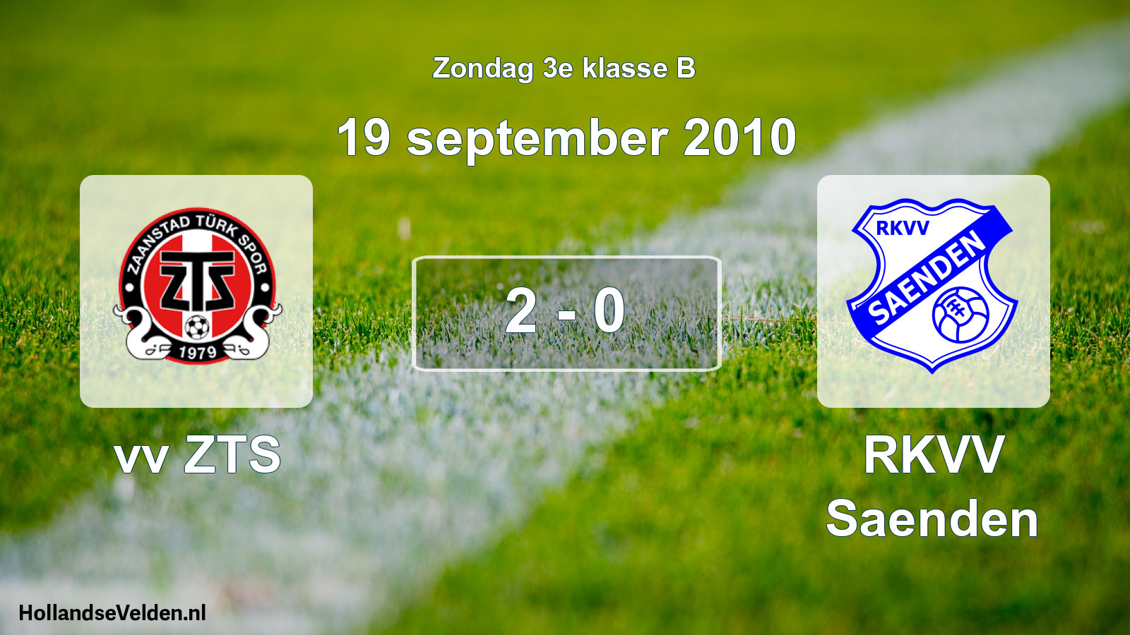 Total number of matches played: vv ZTS - RKVV Saenden 2 - 0 (19 September 2010)