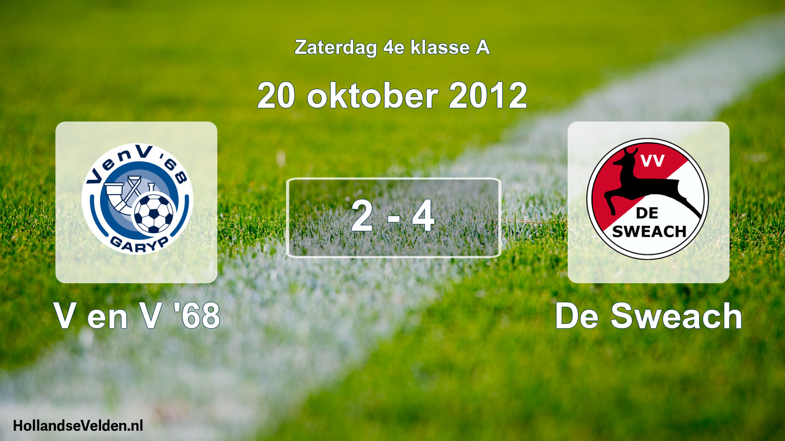 Total number of matches played: V en V '68 - De Sweach 2 - 4 (20 October 2012)