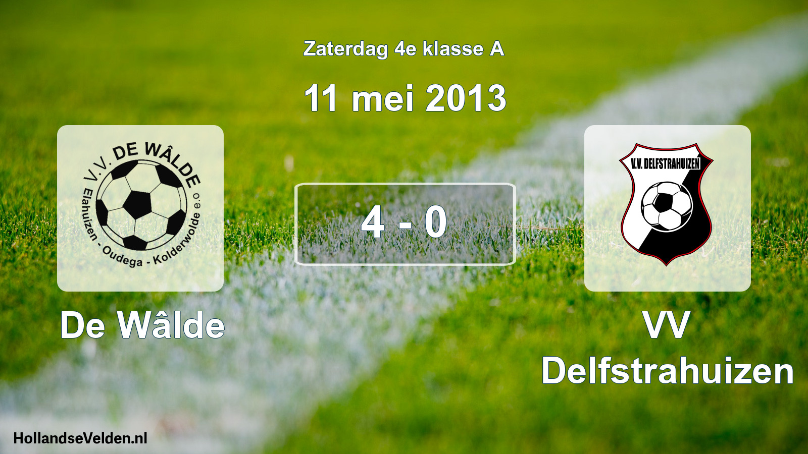 Total number of matches played: De Wâlde - VV Delfstrahuizen 4 - 0 (11 May 2013)