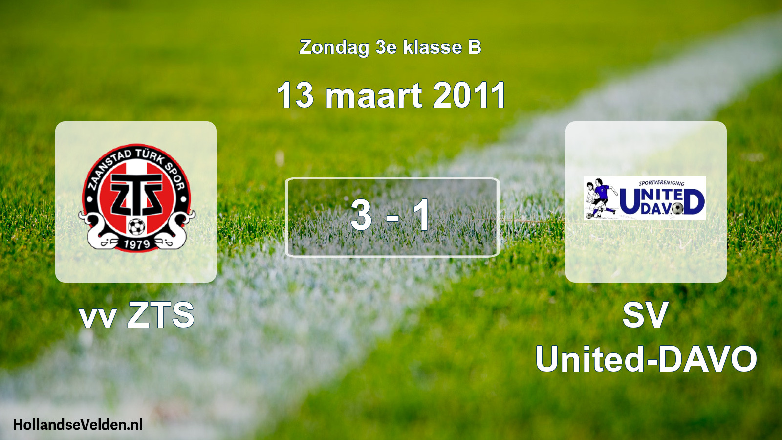 Total number of matches played: vv ZTS - SV United-DAVO 3 - 1 (13 March 2011)