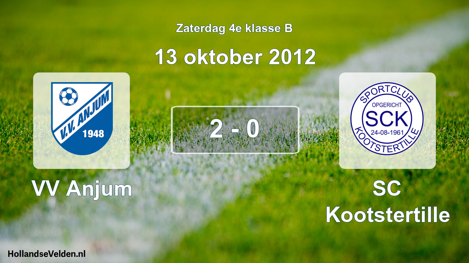 Total number of matches played: VV Anjum - SC Kootstertille 2 - 0 (13 October 2012)