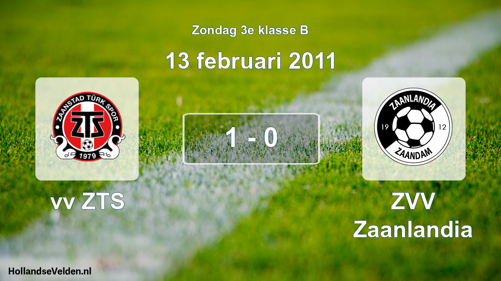 Total number of matches played: vv ZTS - ZVV Zaanlandia 1 - 0 (13 February 2011)