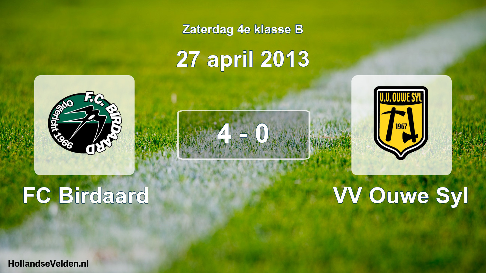 Total number of matches played: FC Birdaard - VV Ouwe Syl 4 - 0 (27 April 2013)
