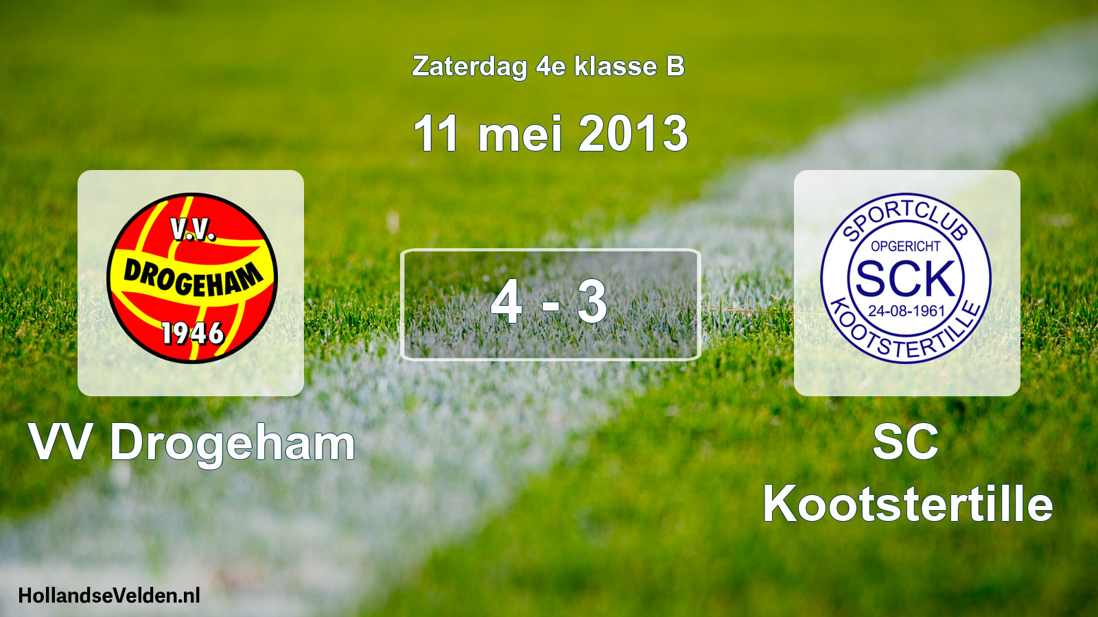 Total number of matches played: VV Drogeham - SC Kootstertille 4 - 3 (11 May 2013)