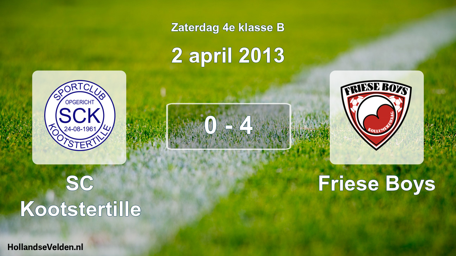 Total number of matches played: SC Kootstertille - Friese Boys 0 - 4 (2 April 2013)