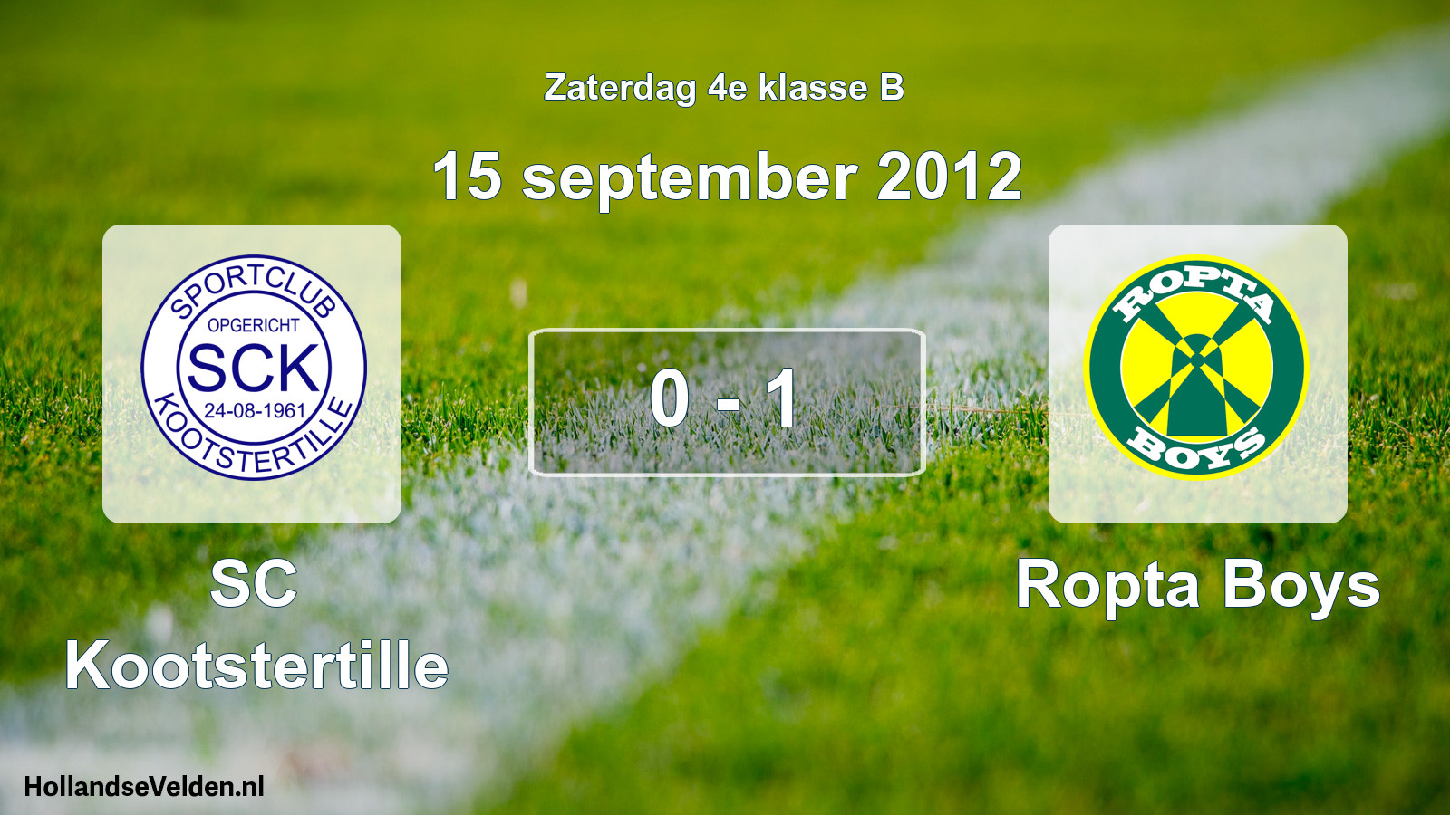 Total number of matches played: SC Kootstertille - Ropta Boys 0 - 1 (15 September 2012)