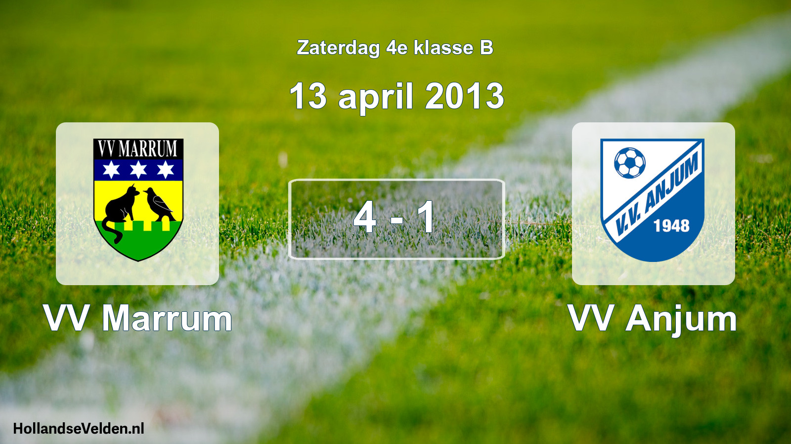 Total number of matches played: VV Marrum - VV Anjum 4 - 1 (13 April 2013)