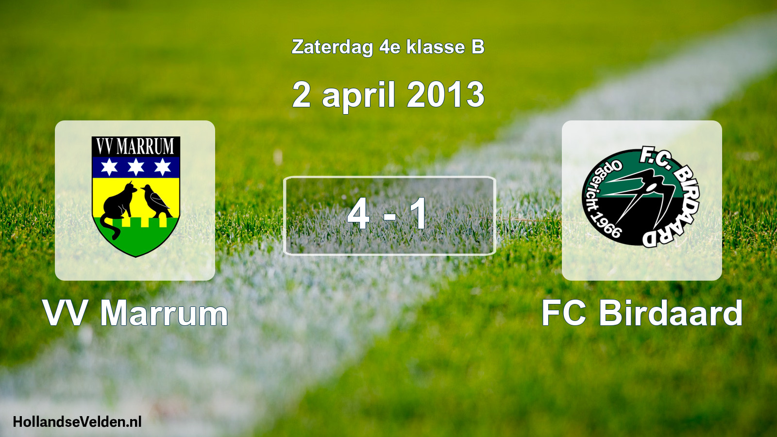 Total number of matches played: VV Marrum - FC Birdaard 4 - 1 (2 April 2013)