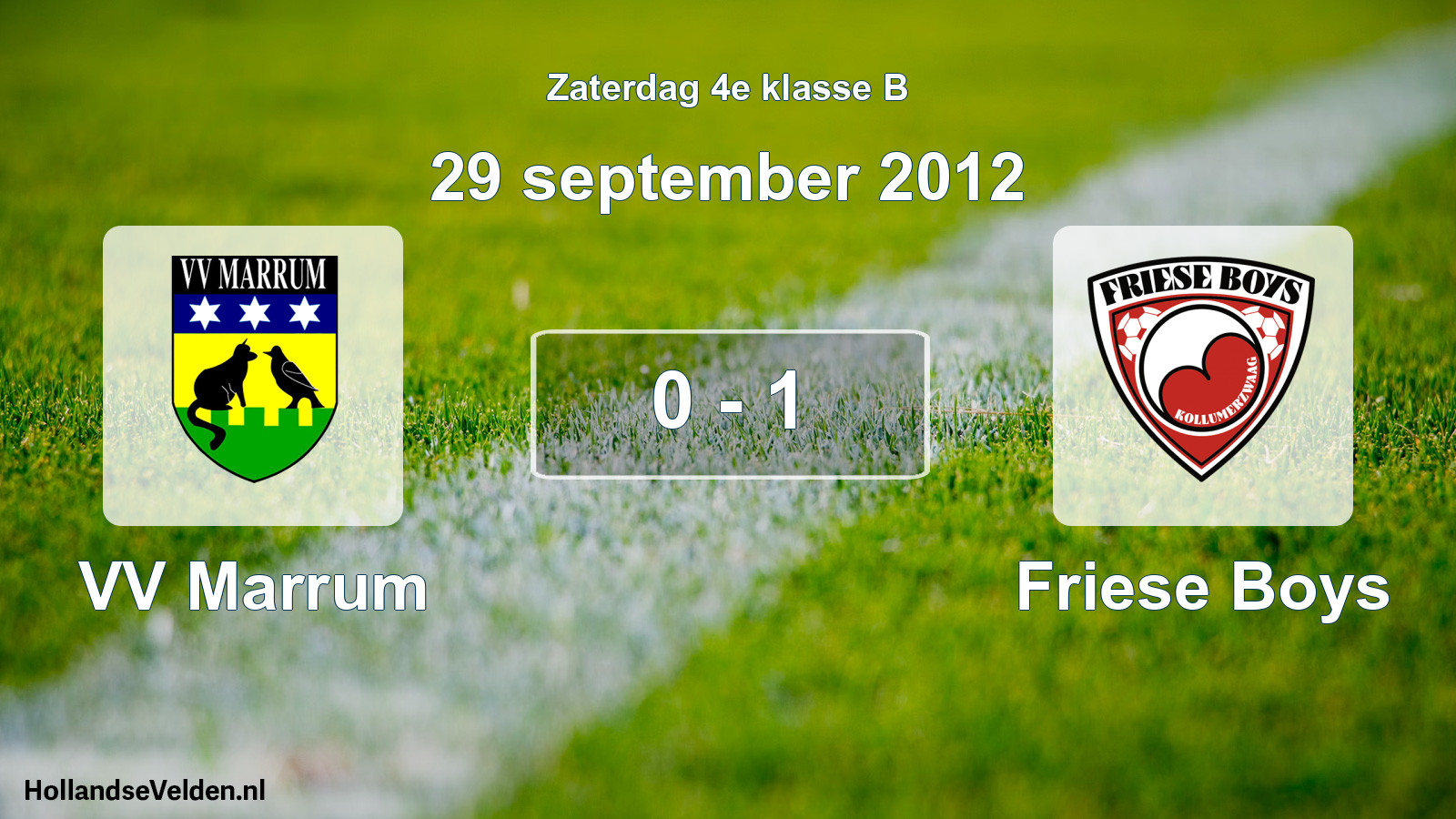 Total number of matches played: VV Marrum - Friese Boys 0 - 1 (29 September 2012)