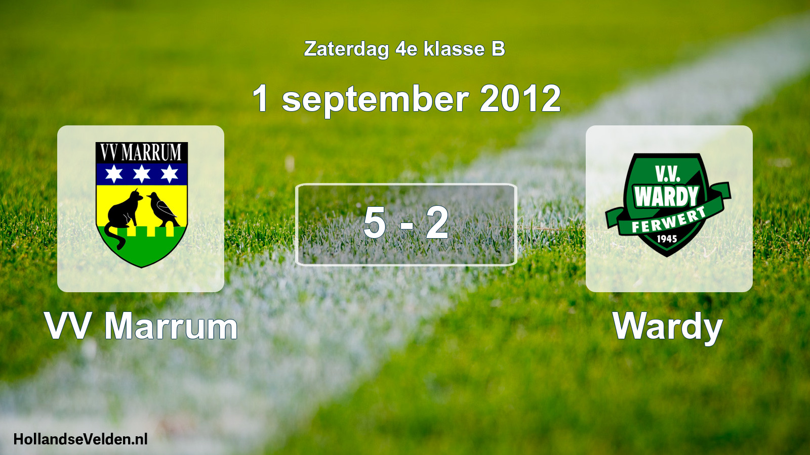 Total number of matches played: VV Marrum - Wardy 5 - 2 (1 September 2012)