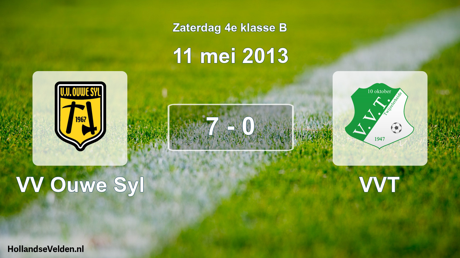 Total number of matches played: VV Ouwe Syl - VVT 7 - 0 (11 May 2013)