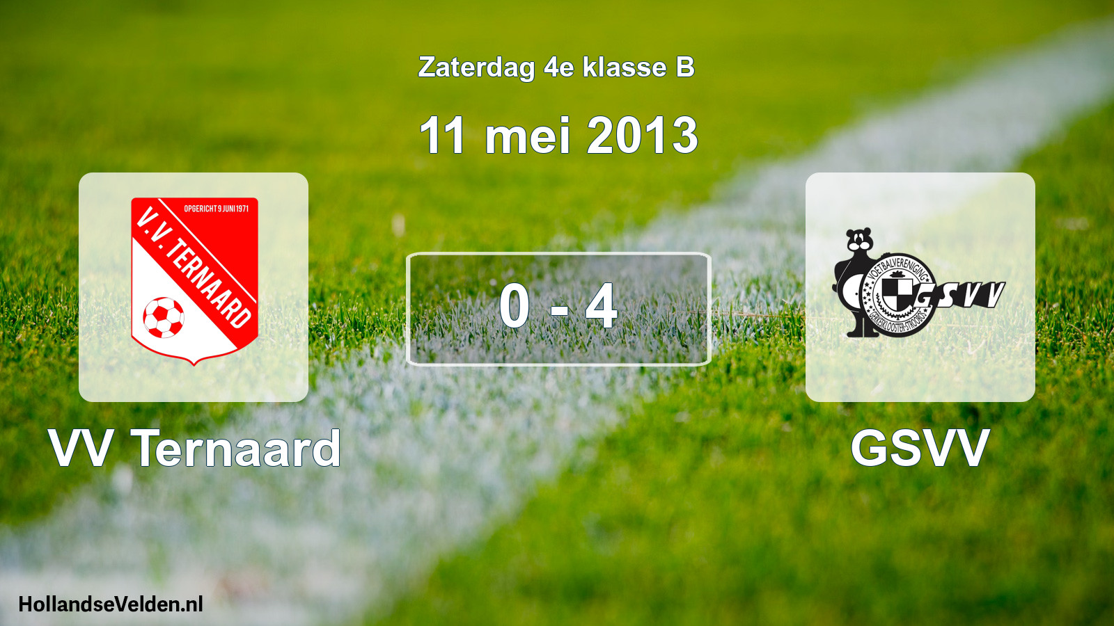 Total number of matches played: VV Ternaard - GSVV 0 - 4 (11 May 2013)