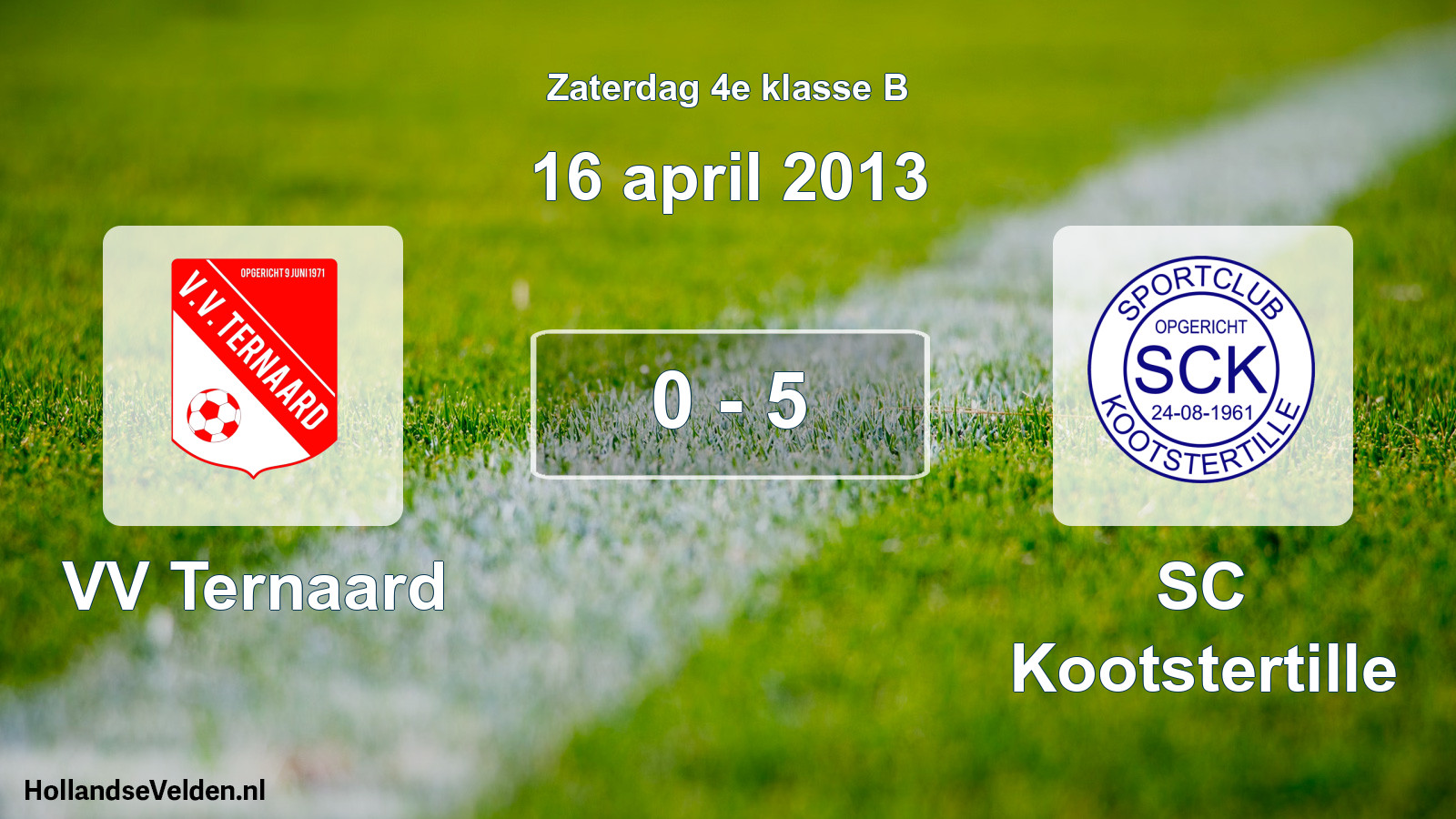 Total number of matches played: VV Ternaard - SC Kootstertille 0 - 5 (16 April 2013)