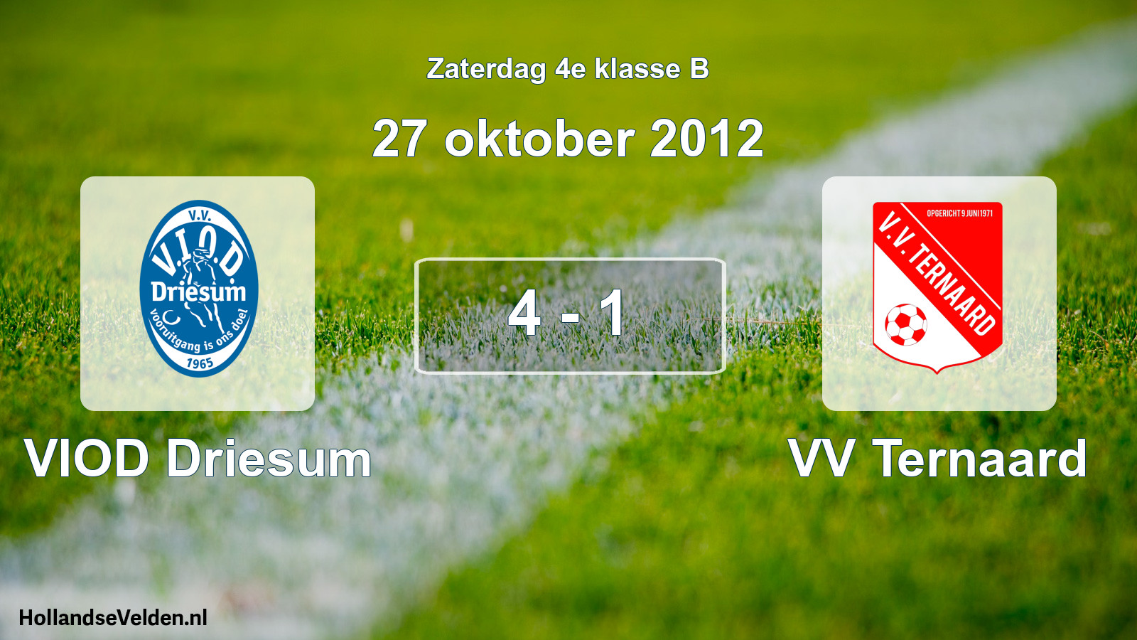 Total number of matches played: VIOD Driesum - VV Ternaard 4 - 1 (27 October 2012)