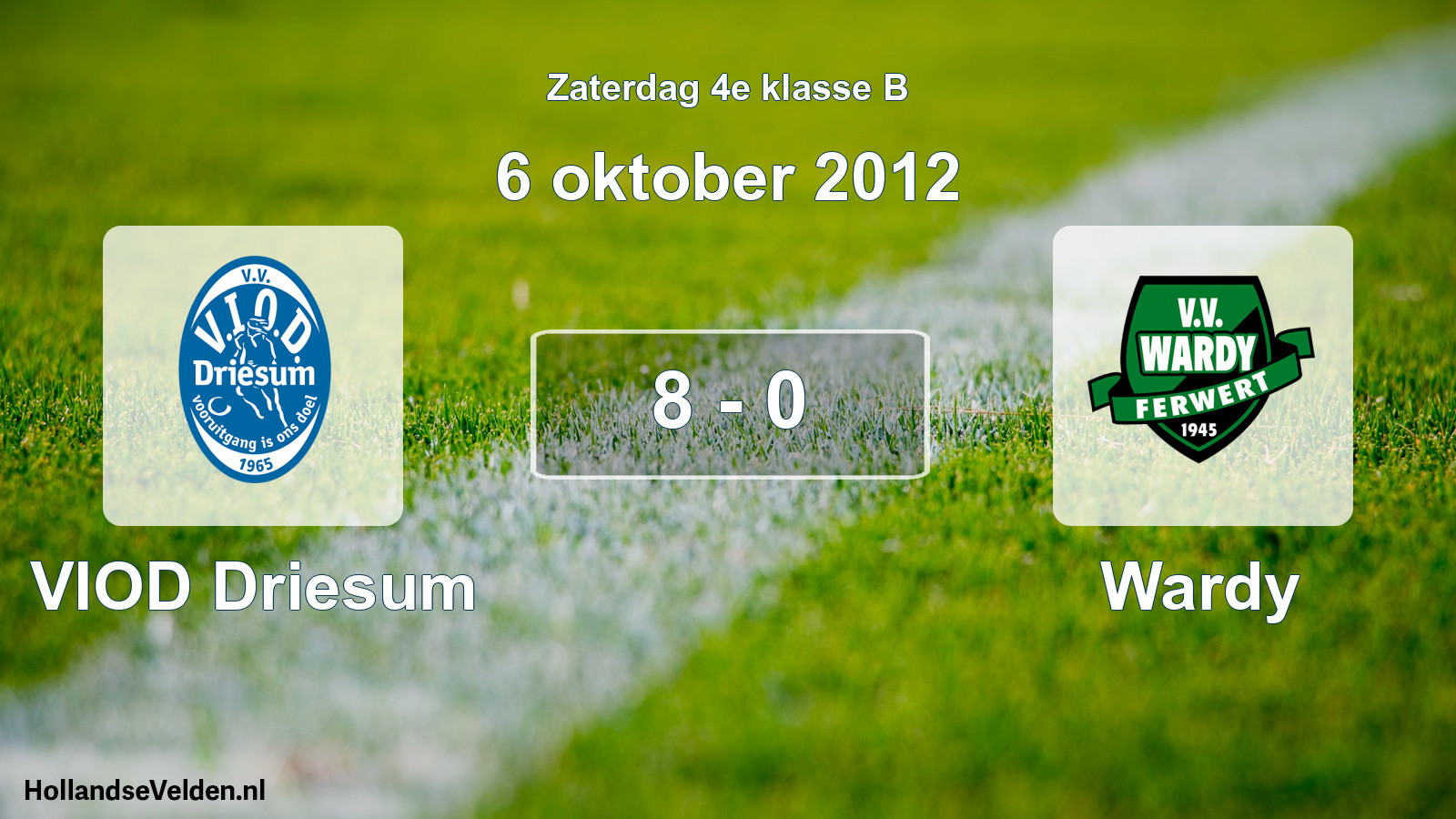 Total number of matches played: VIOD Driesum - Wardy 8 - 0 (6 October 2012)