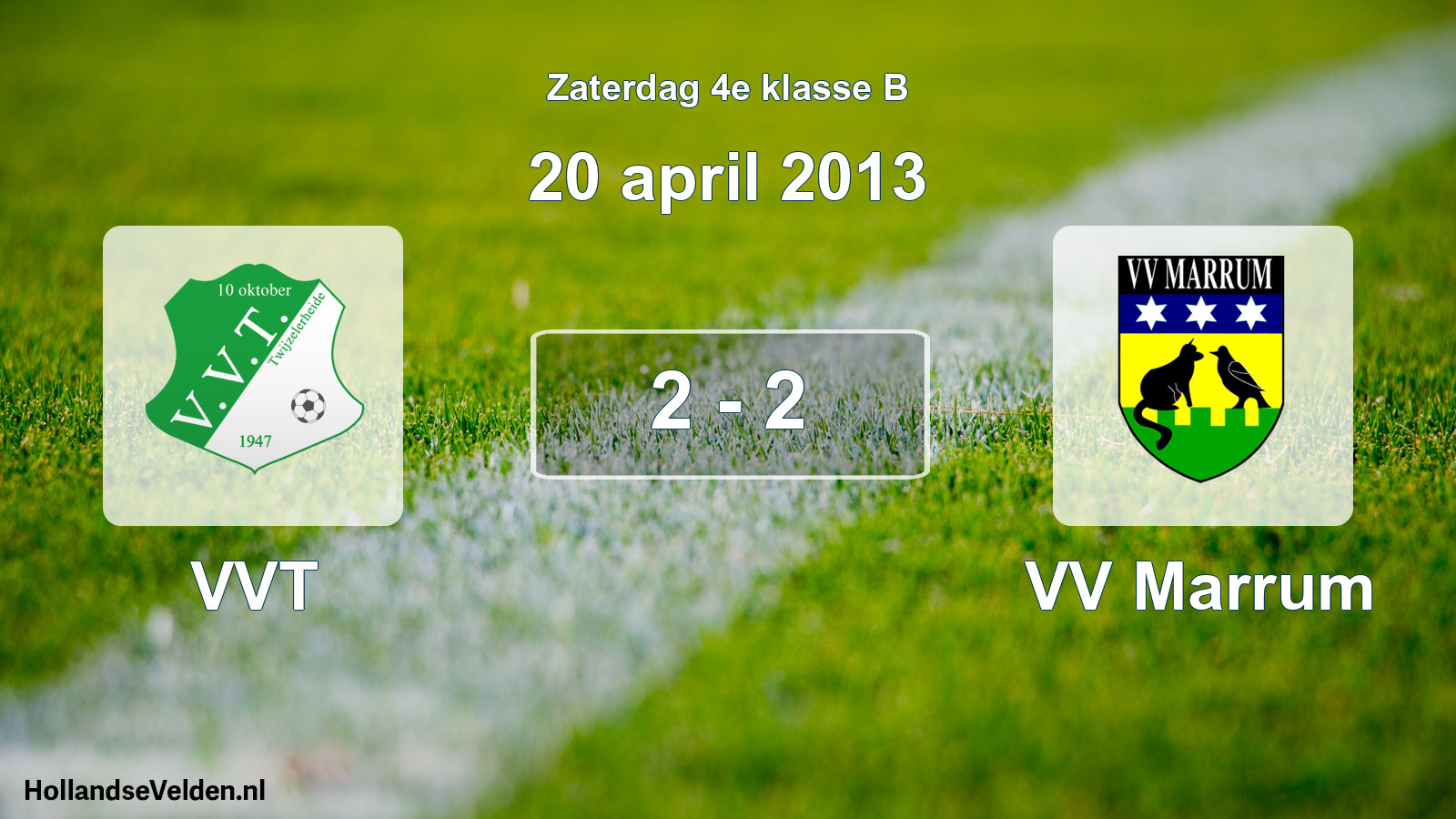 Total number of matches played: VVT - VV Marrum 2 - 2 (20 April 2013)