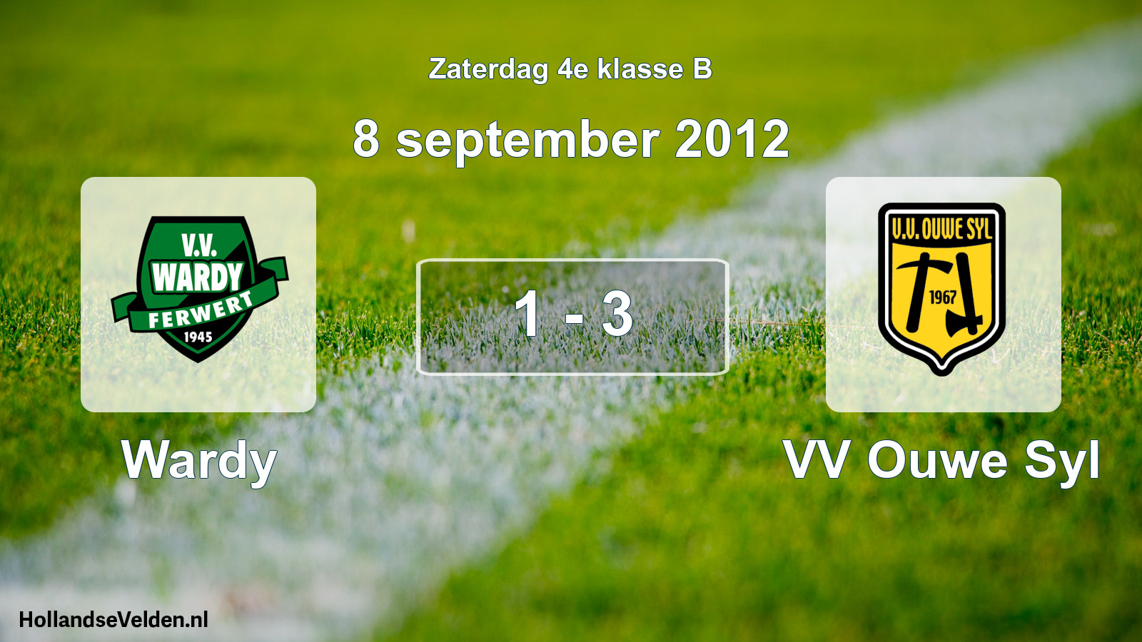 Total number of matches played: Wardy - VV Ouwe Syl 1 - 3 (8 September 2012)