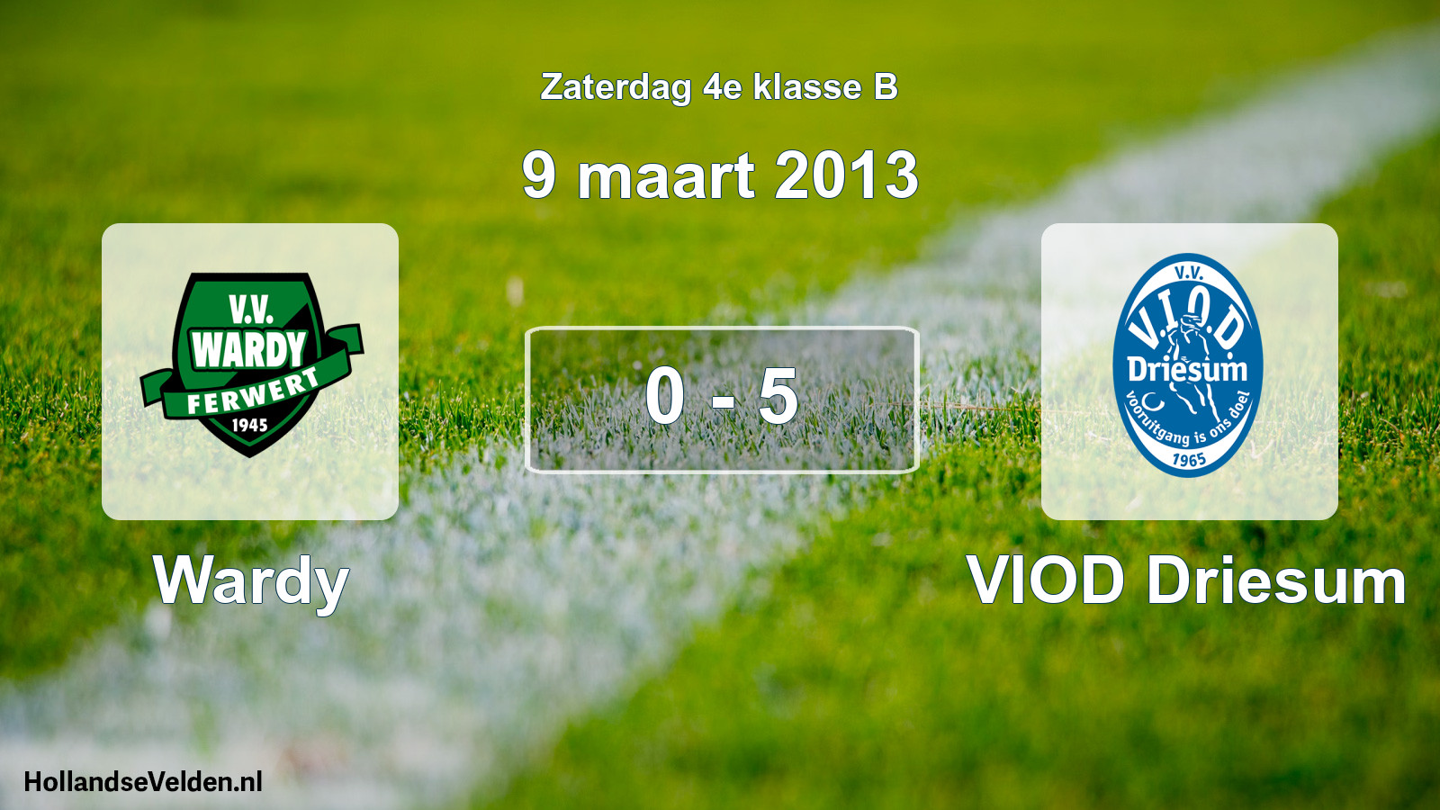 Total number of matches played: Wardy - VIOD Driesum 0 - 5 (9 March 2013)