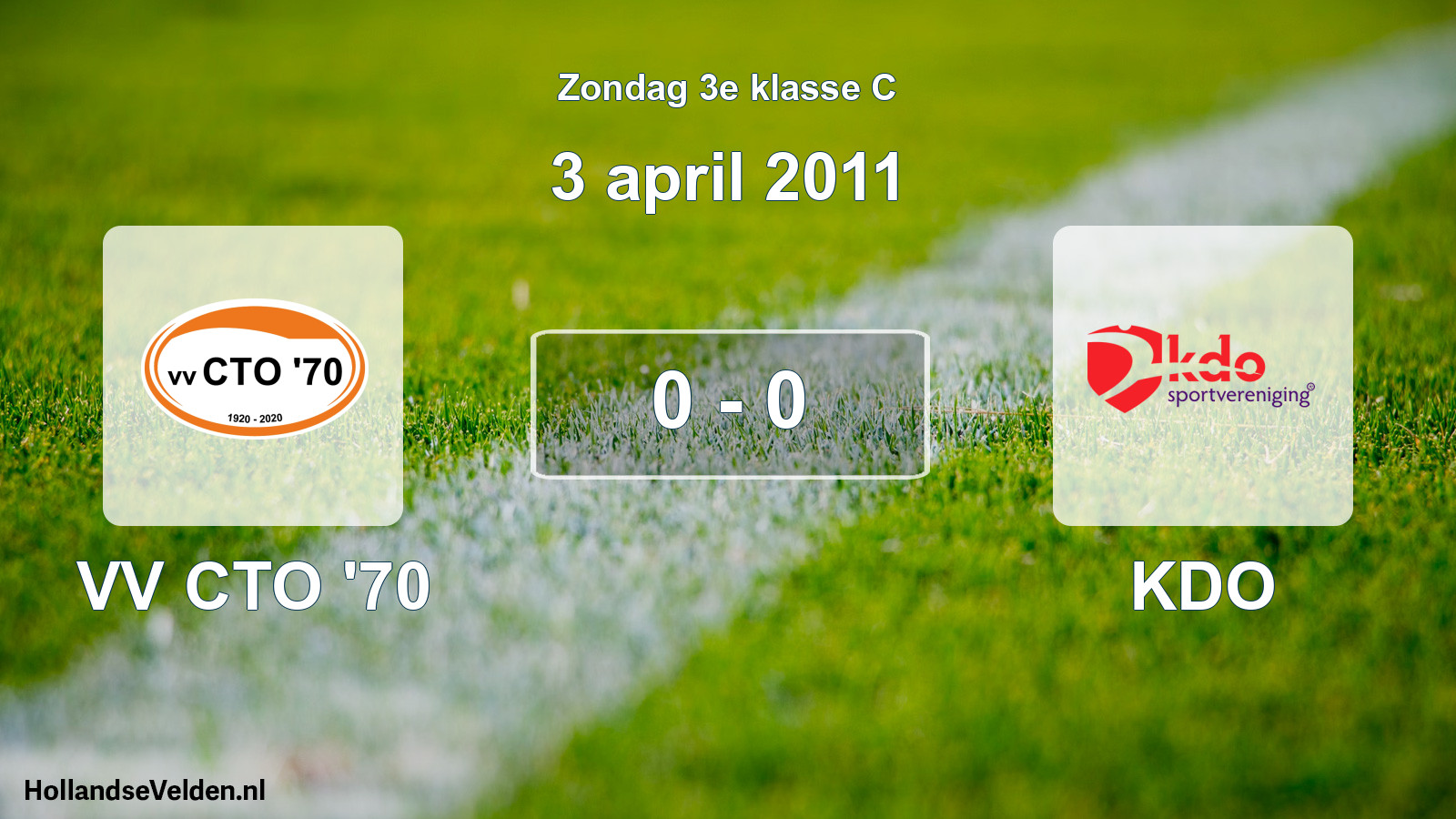 Total number of matches played: VV CTO '70 - KDO 0 - 0 (3 April 2011)