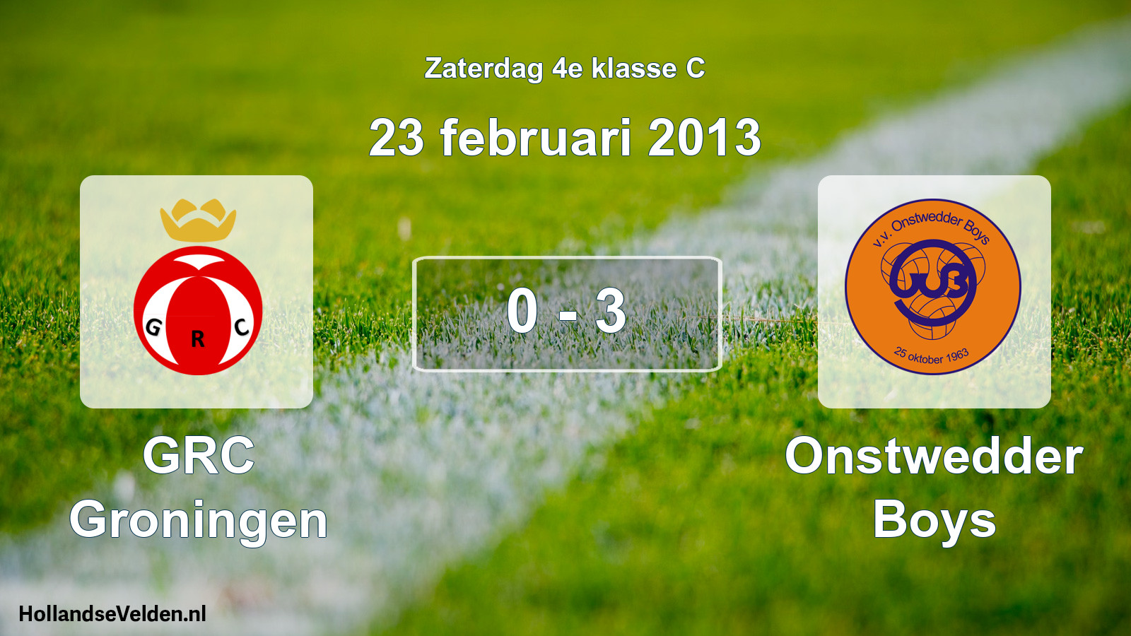 Total number of matches played: GRC Groningen - Onstwedder Boys 0 - 3 (23 February 2013)
