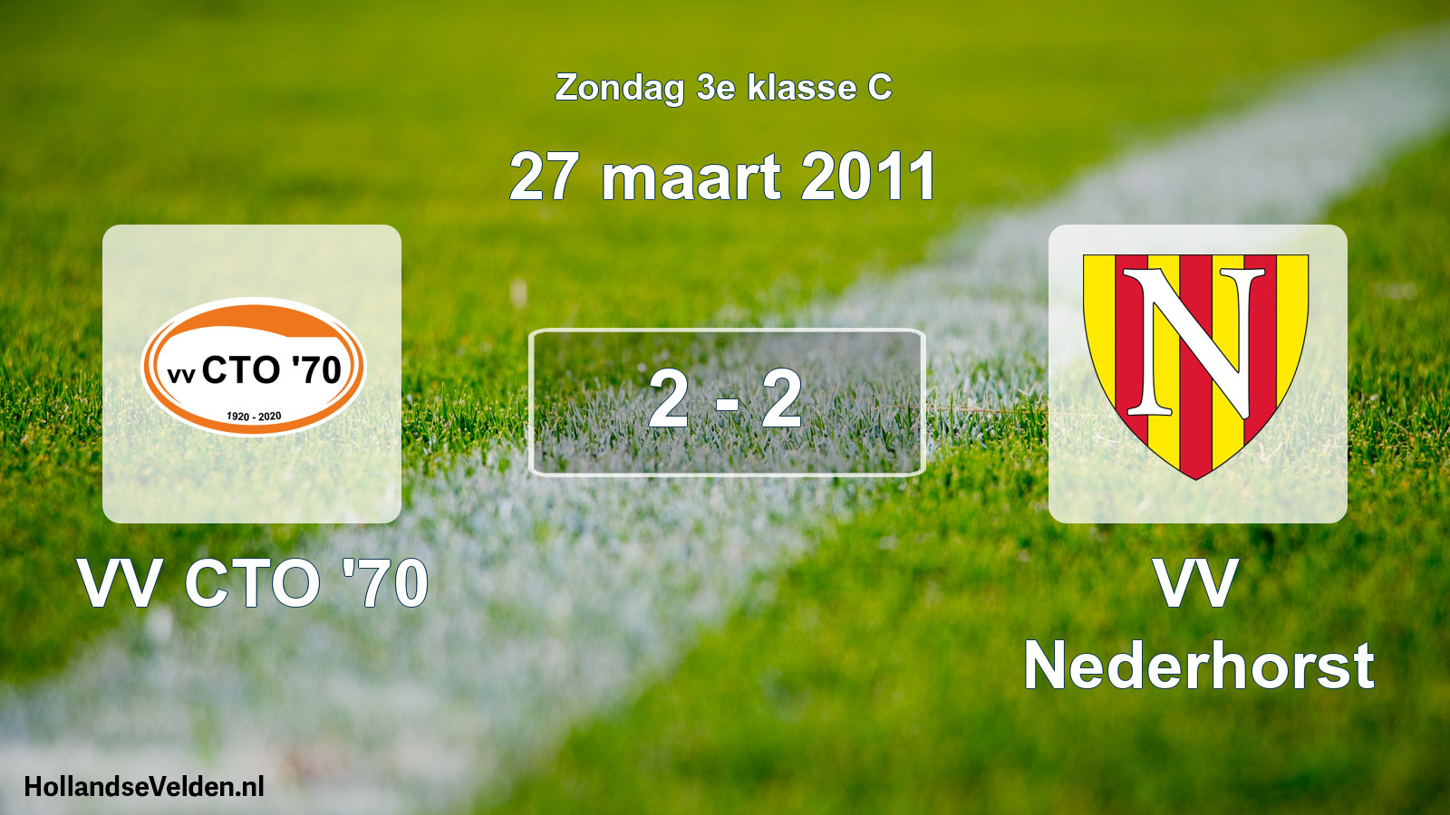 Total number of matches played: VV CTO '70 - VV Nederhorst 2 - 2 (27 March 2011)