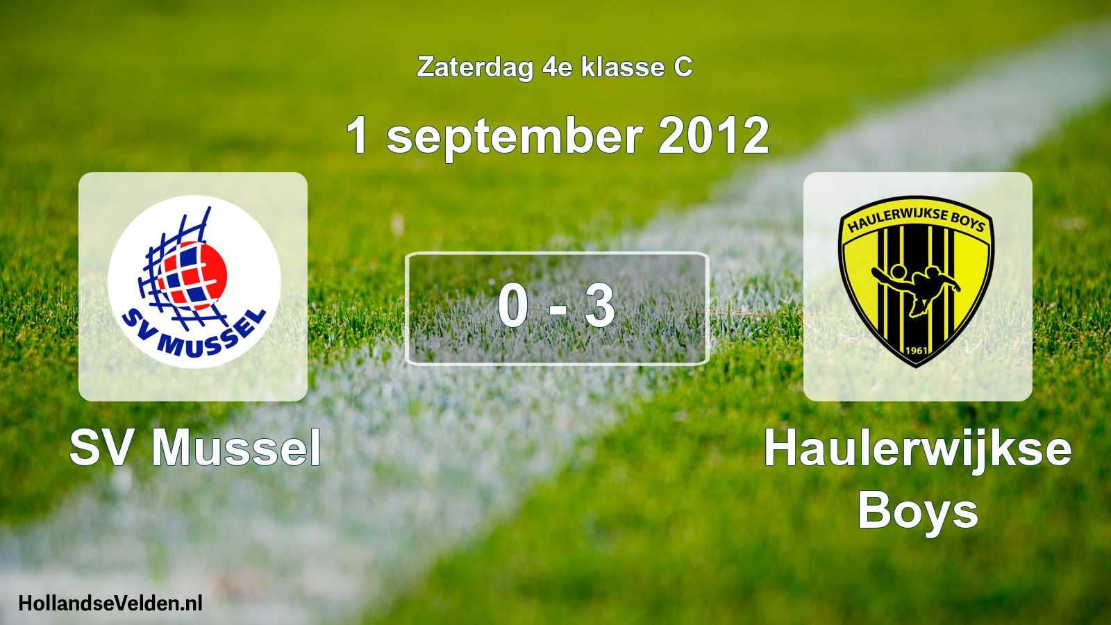 Total number of matches played: SV Mussel - Haulerwijkse Boys 0 - 3 (1 September 2012)