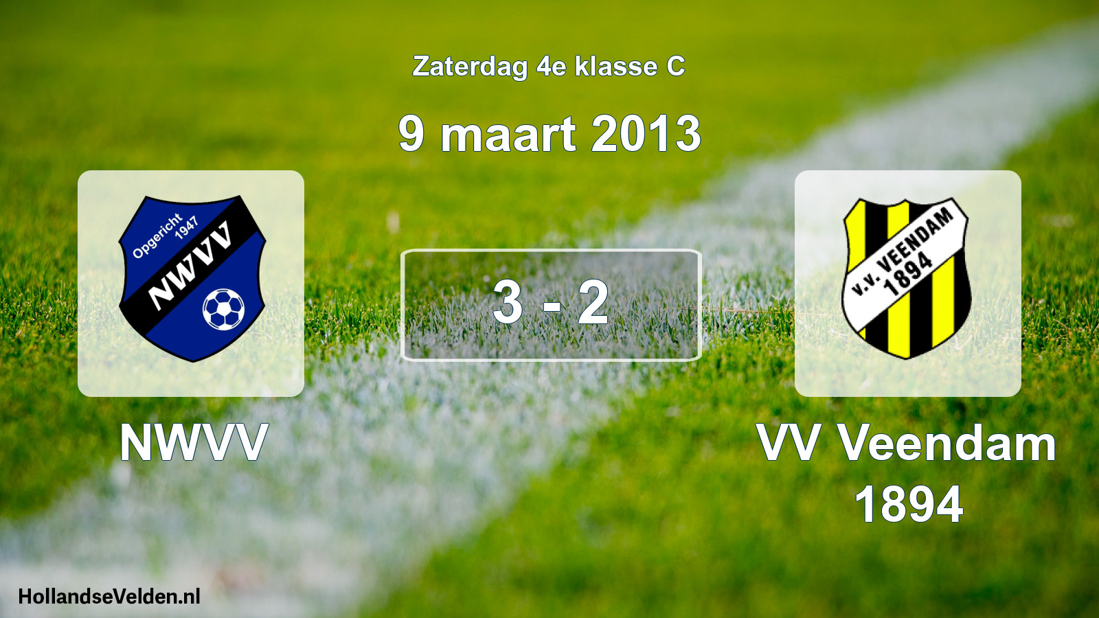 Gespeelde wedstrijd: NWVV - VV Veendam 1894 3 - 2 (9 maart 2013)