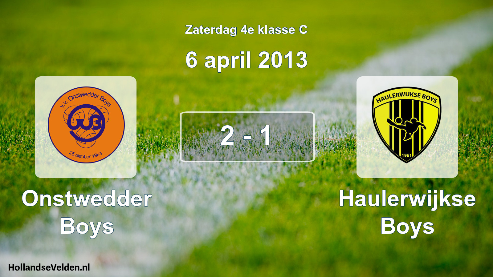 Total number of matches played: Onstwedder Boys - Haulerwijkse Boys 2 - 1 (6 April 2013)