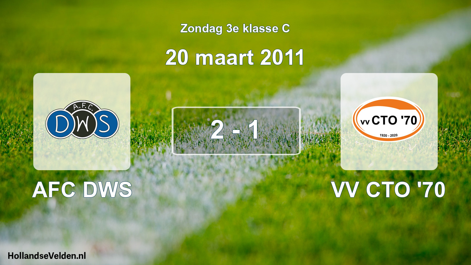 Total number of matches played: AFC DWS - VV CTO '70 2 - 1 (20 March 2011)