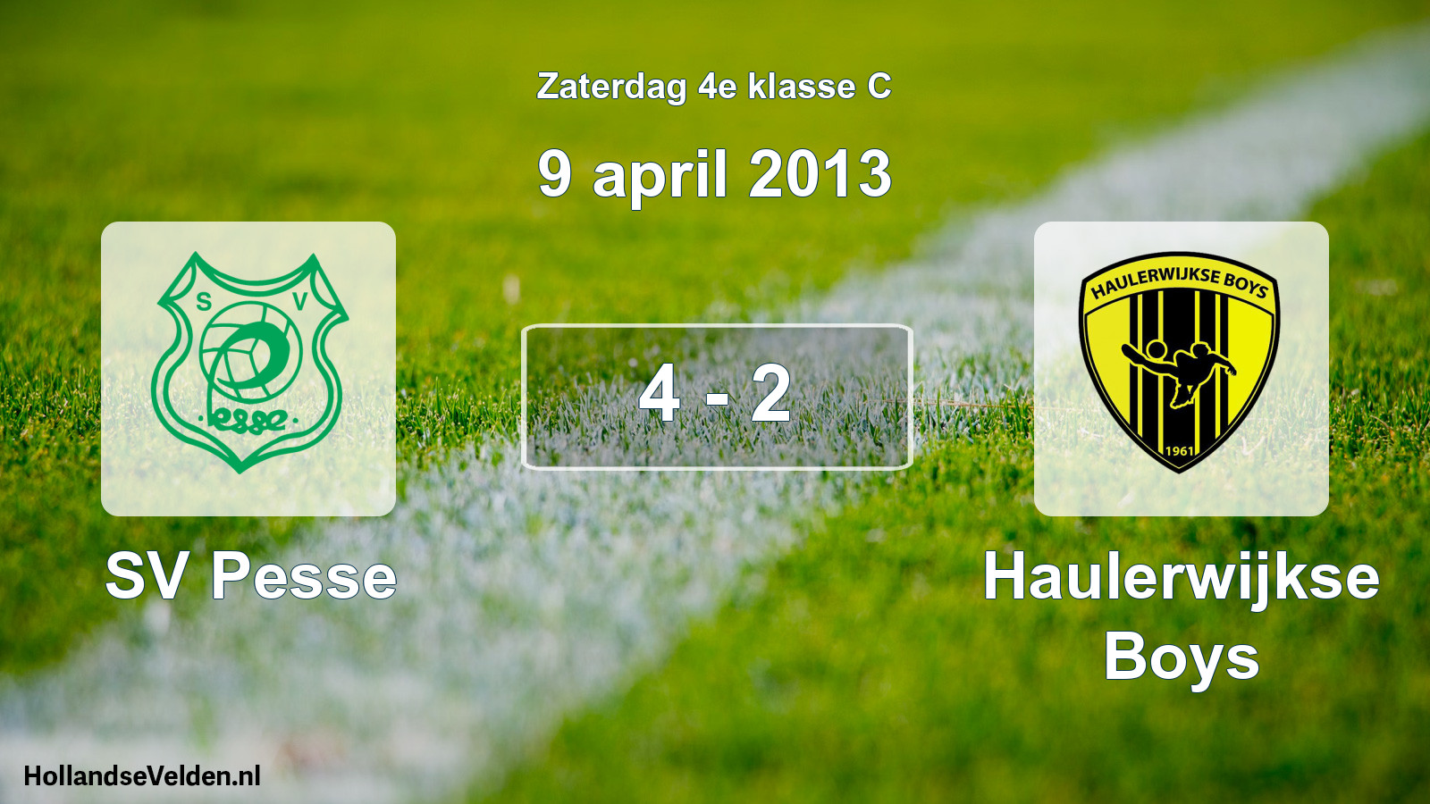 Total number of matches played: SV Pesse - Haulerwijkse Boys 4 - 2 (9 April 2013)