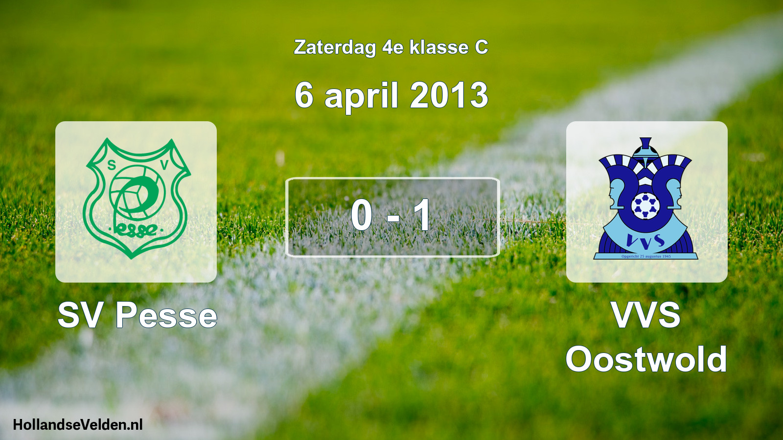 Total number of matches played: SV Pesse - VVS Oostwold 0 - 1 (6 April 2013)