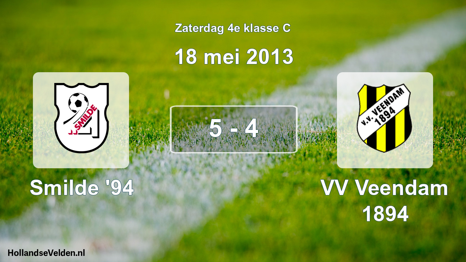 Total number of matches played: Smilde '94 - VV Veendam 1894 5 - 4 (18 May 2013)