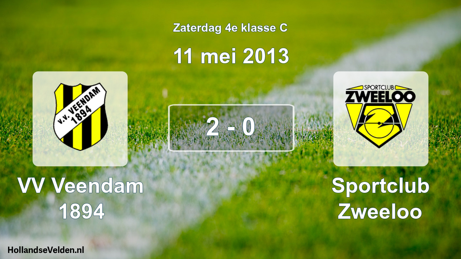 Total number of matches played: VV Veendam 1894 - Sportclub Zweeloo 2 - 0 (11 May 2013)
