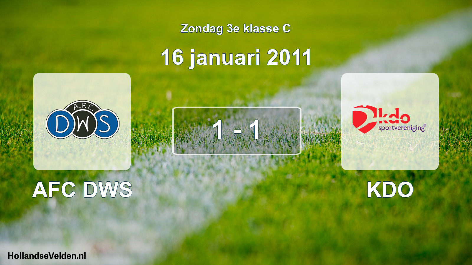Total number of matches played: AFC DWS - KDO 1 - 1 (16 January 2011)