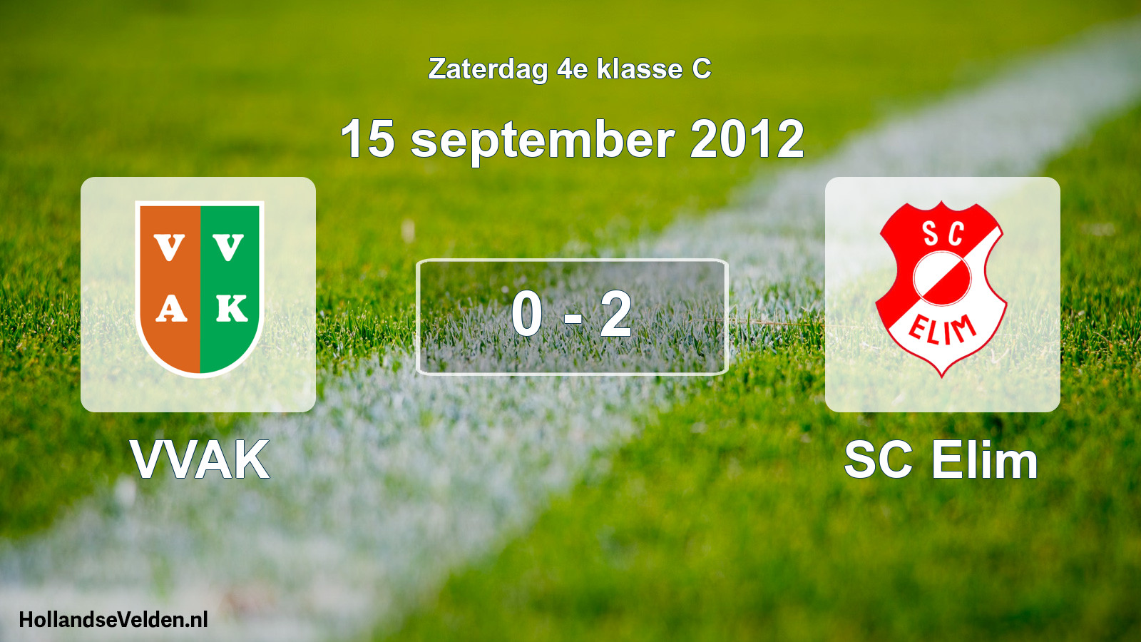 Total number of matches played: VVAK - SC Elim 0 - 2 (15 September 2012)