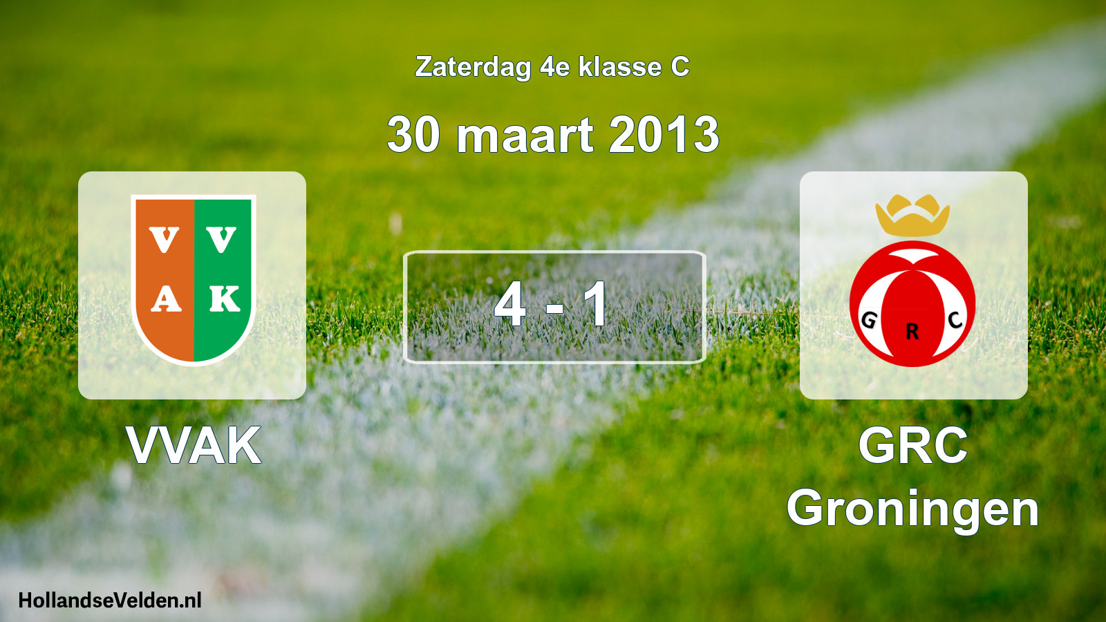 Total number of matches played: VVAK - GRC Groningen 4 - 1 (30 March 2013)