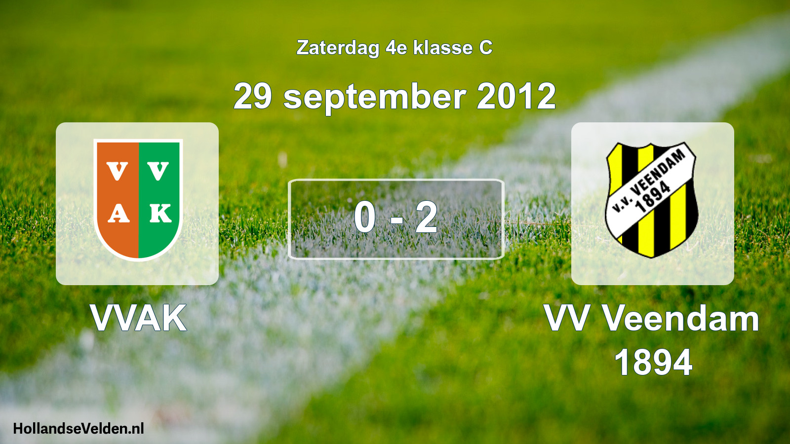 Total number of matches played: VVAK - VV Veendam 1894 0 - 2 (29 September 2012)