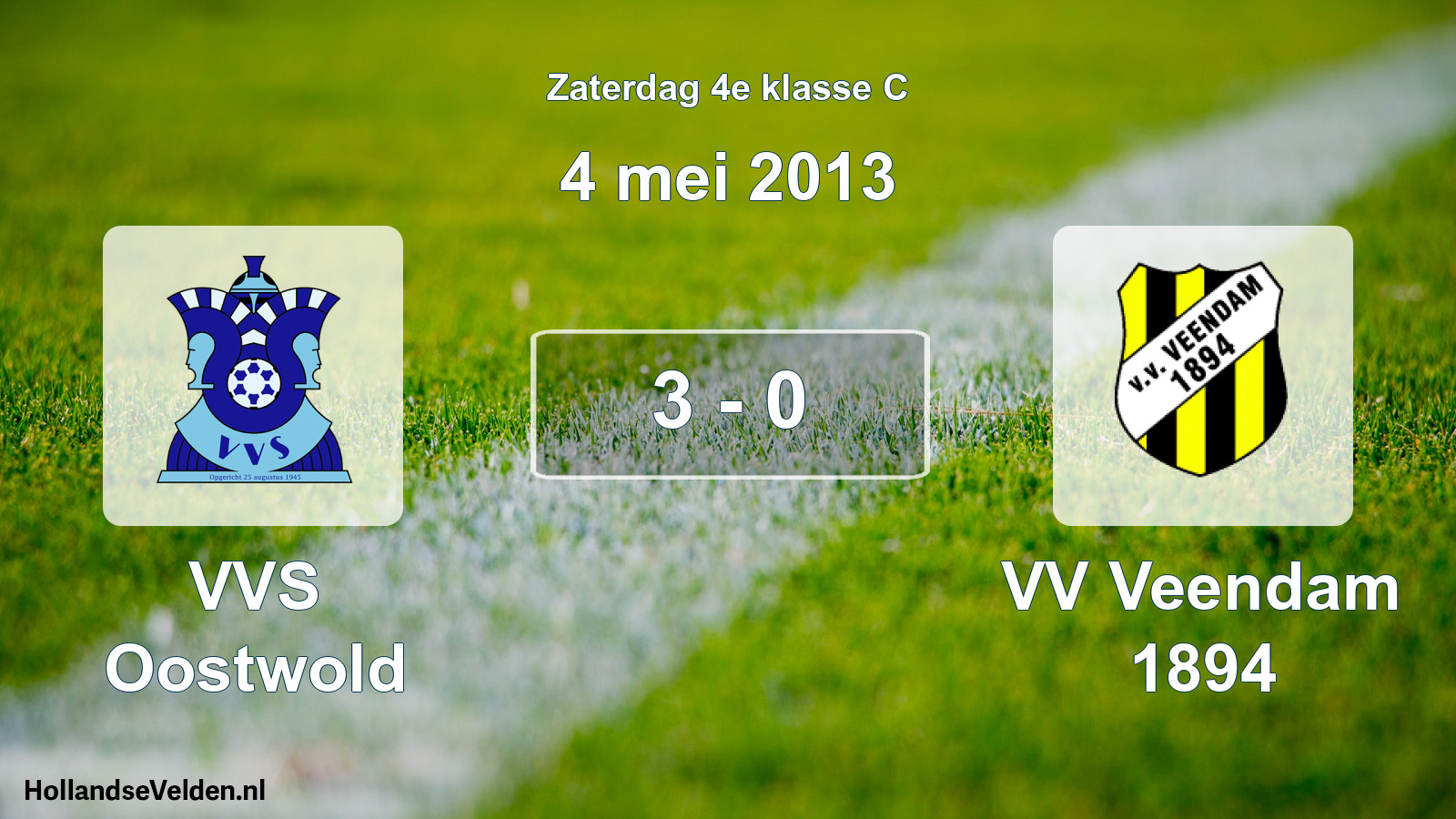 Total number of matches played: VVS Oostwold - VV Veendam 1894 3 - 0 (4 May 2013)