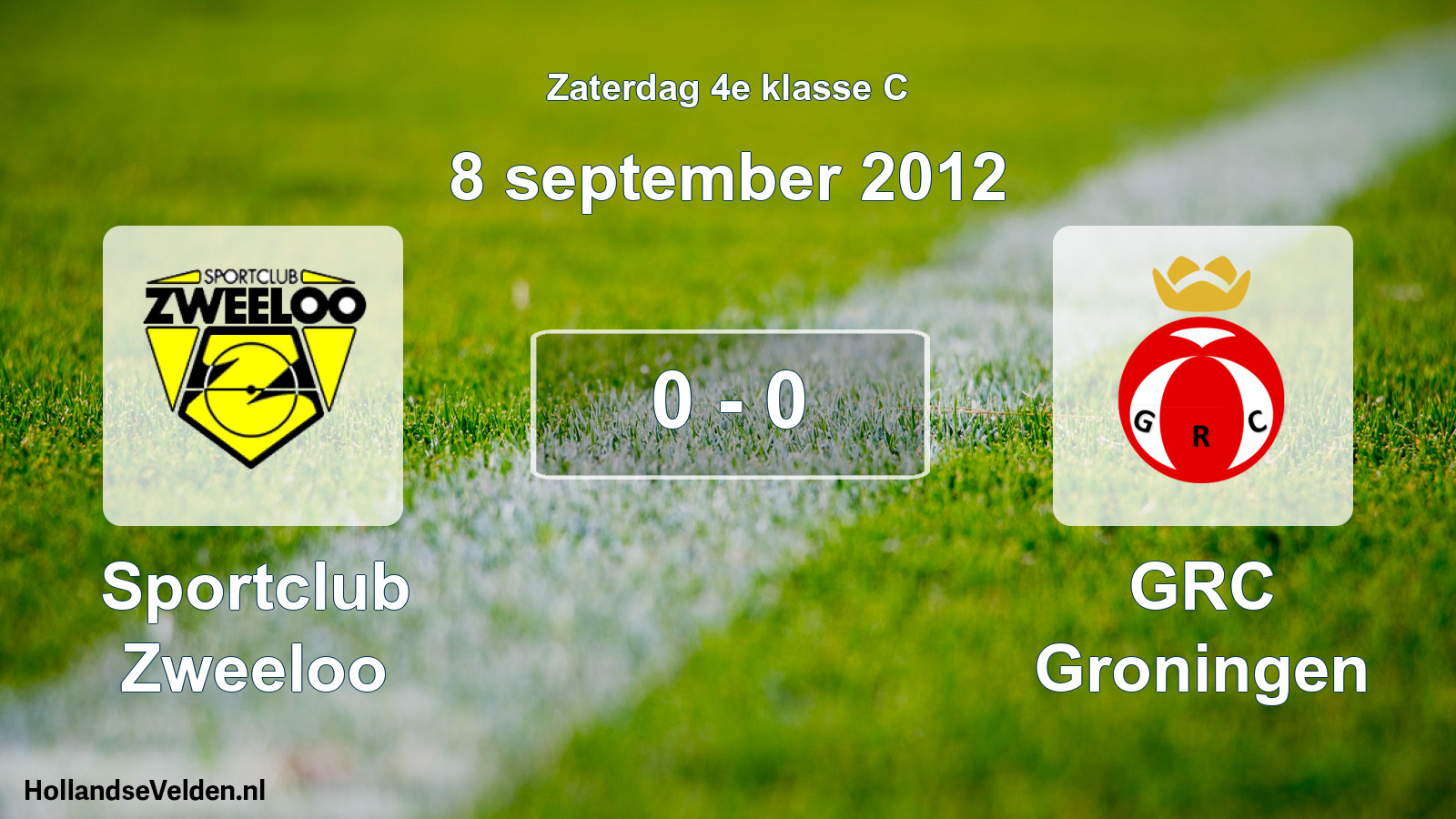 Total number of matches played: Sportclub Zweeloo - GRC Groningen 0 - 0 (8 September 2012)