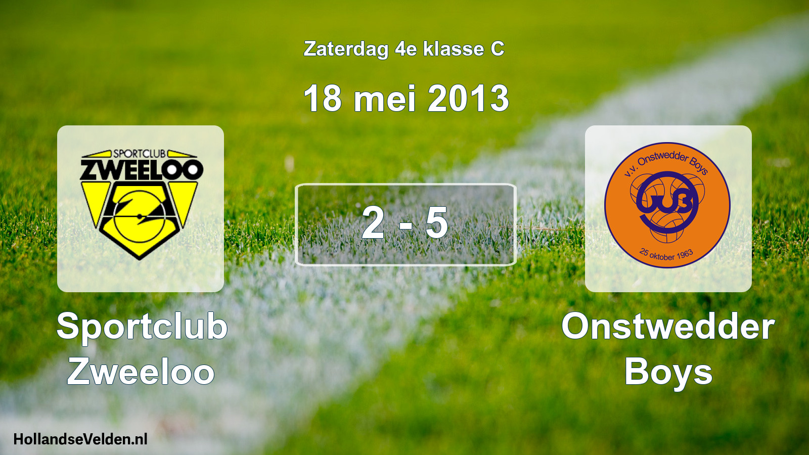 Total number of matches played: Sportclub Zweeloo - Onstwedder Boys 2 - 5 (18 May 2013)